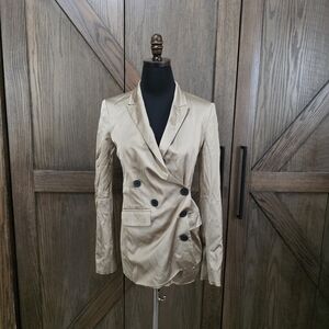 Jason Wu Gold Asymmetrical Double-Breasted Blazer